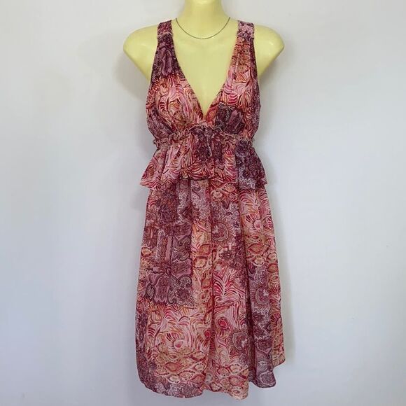 Voyage Los Angeles Dress Pink Paisley “Mediterranean Capri” Dress Sz Sm - Picture 1 of 7
